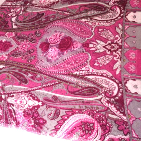 Pashmina NEW Pink Paisley Floral Print large long scarf wrap - Picture 8 of 8